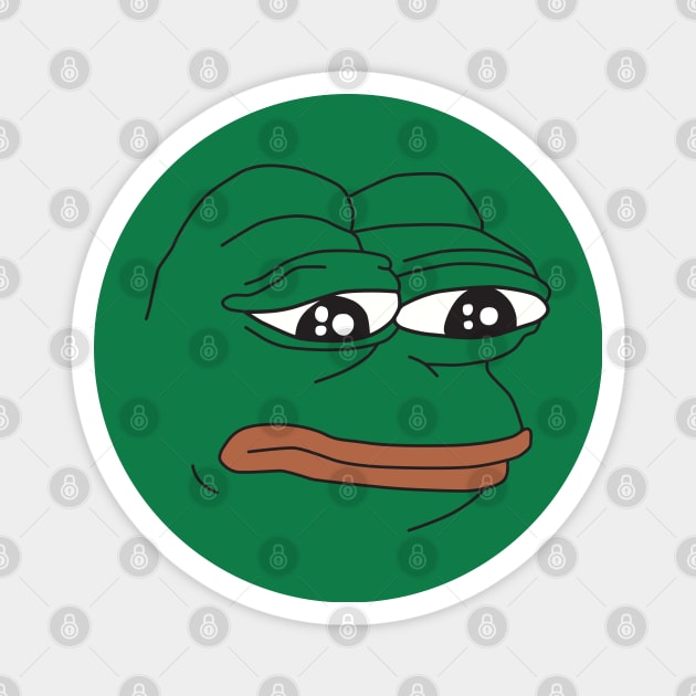 Sad Pepe Face Magnet by Aefe